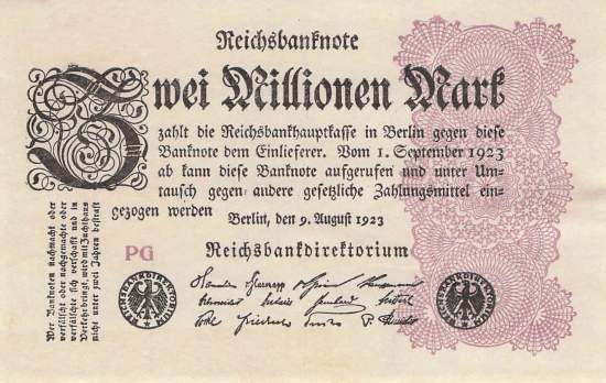 2 Millionen Mark 1923 ro.103a PG